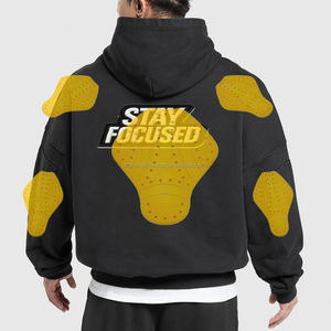 เสื้อฮู้ดมอเตอร์ไซค์เคฟลาร์ ชุดกีฬาบุขนแกะอย่างดี มาตรฐาน CE เสื้อฮู้ดแบบสวมหัวทรงโอเวอร์ไซส์ ใยเคฟลาร์อะรามิดสำหรับนักขี่ - Product Image 4