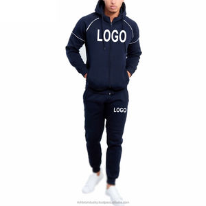 Chándales de dos piezas en blanco ajustados informales para hombre, conjunto de chándal personalizado, ropa de entrenamiento Vintage Unisex para correr con cremallera, ropa deportiva - Product Image 1