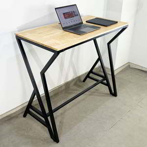 SIBA Assembly-Required STD68026 <b>Computer</b> <b>Desk</b> 120x60x105cm Rubberwood with Iron Legs Standing <b>Desk</b> - Product Image 3