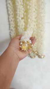 Gorra dorada de jazmín con cadena de perlas de loto, decoración de Pooja, decoración de fondo para Festival de boda, decoración de cenefa de puerta colgante de pared - Product Image 6