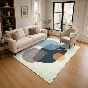 RUGS DEPOT LXDP-0397 Wholesale Grey Silver Bohemian Persian Digital Printed Machine Washable Chenille Area Rug Non <b>Slip</b> - Product Image 2