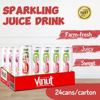Guavadrank, bruisend, aluminium blik 330ml, merk VINUT, Vietnamese fabrikant, bruisende fruitdrank groothandel, frisdrank