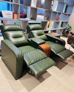 เก้าอี้ปรับเอนหนังขนาดใหญ่สไตล์โมเดิร์น ดีไซน์กลางศตวรรษที่ทันสมัย พร้อมรีโมทคอนโทรล โครงอะลูมิเนียม เฟอร์นิเจอร์ห้องนั่งเล่น - Product Image 5