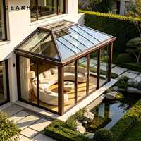 Véranda rétractable en aluminium, résistante aux charges de neige, extension de maison, verre teinté anti-UV, protection UV pour station balnéaire, couleur personnalisée