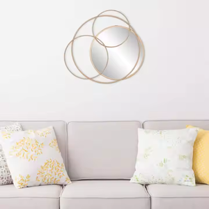 Espejo de pared de metal de diseño clásico de calidad de origen indio estilo moderno forma personalizable precio al por mayor para el dormitorio del hogar - Product Image 3