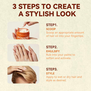 개인 라벨 유기농 소프트 클레이 포마드 미디엄 홀드 오리지널 향 남성용 헤어 스타일링 왁스 하이 퀄리티 헤어 포마드 - Product Image 5