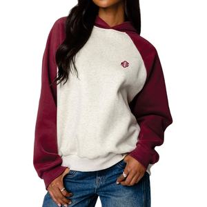 Sudaderas con Capucha Raglán Personalizadas al por Mayor para Mujer, Sudadera de Dos Tonos, Logotipo Personalizado OEM, Sudaderas Casuales Lisas, Marcas Estadounidenses - Product Image 1