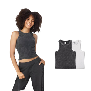 Débardeurs délavés à l'acide pour femmes Crop Top Débardeur slim sans manches pour femmes - Product Image 1