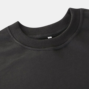 Sudadera negra para hombre Sudadera térmica de cuello redondo de lana pesada con alta calidad en color sólido - Product Image 4