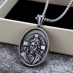 yunnique Retro Stainless Steel Pendant Necklace for Men and Women Stylish <b>Cross</b> Design for Gift Chic <b>Chains</b> Style - Product Image 3