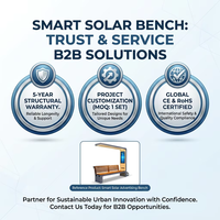 Banc solaire intelligent YUBANG, station de recharge publique extérieure avec WiFi Bluetooth - Mobilier de parc en acier inoxydable robuste