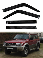 Deflectores de Viento para Auto GCS Slimline, Visera Transparente Negra de Acrílico, Protector Solar y de Lluvia para Nissan Patrol Y61