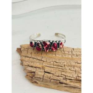 Augustine Largo Rose Dahlia Composite & Sterling <b>Silver</b> <b>Cuff</b> <b>Bracelet</b> Fashionable Accessory - Product Image 1