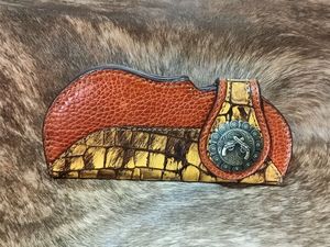 Vintage Genuine Leather Button Closure Long <b>Wallet</b> Card <b>Holder</b> with Croco Pattern and Large Capacity Men's Alejandro Yeo - Product Image 6