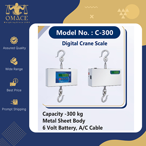 เครื่องชั่งดิจิตอลแบบแขวน แสดงผล LED สีเขียว คุณภาพดีที่สุด รับน้ำหนักได้ 300 กก. ความแม่นยำ 50 กรัม ราคาสุดคุ้ม ใช้แบตเตอรี่ - Product Image 2