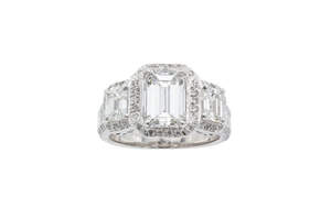 Elegante popular corte esmeralda pesado anillo grande moissanita diamantes hechos a mano 925 plata esterlina lujo al por mayor fabricante de diamantes - Product Image 5