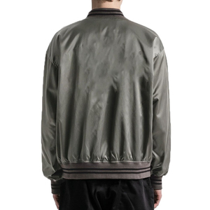 Chaqueta universitaria de seda satinada Rosa personalizada, chaqueta OEM a prueba de viento con cremallera para hombre y mujer, venta al por mayor de alta calidad - Product Image 2