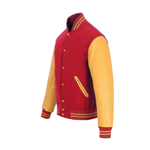 Chaqueta de lana personalizada para hombre, manga de cuero, estilo de béisbol con letras de invierno, bordado de chenilla Vintage, insignia de retazos Varsity - Product Image 4