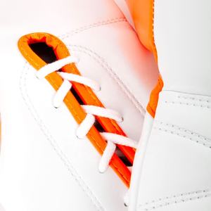 Guantes de Boxeo de Cuero Genuino Naranja y Blanco de 12 oz Hechos a Medida, Nuevo Diseño con Cordones, para Kickboxing, Muay Thai, Entrenamiento, Disponibles en 16 oz - Product Image 4