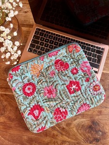 Tropical Flower Garden Print Cotton Fabric <b>Laptop</b> Case Waterproof Lightweight Durable Stylish Simple Office Daily Business - Product Image 2