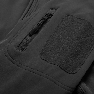 Vestes de plein air softshell personnalisées pour la saison d'hiver, vêtements de sport imperméables en polyester et nylon avec col montant et fermeture à glissière - Product Image 2
