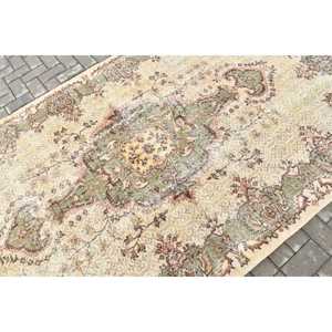 Tapis turc 5,3 x 8,9 pieds, tapis, tapis rayé vert en laine - Product Image 5