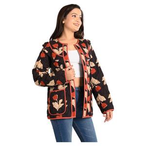 Handmade Reversible Floral Cotton <b>Jacket</b> <b>for</b> <b>Women</b> Block Print Outerwear Boho Ethnic Style <b>for</b> Autumn <b>Summer</b> Winter - Product Image 4