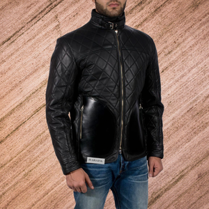 Veste en cuir pour hommes avec craquelé brillant Design court fendu incurvé Veste en cuir pour hommes coupe-vent facile à nettoyer - Product Image 1