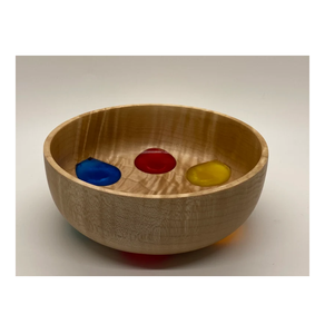 <b>Black</b> <b>Epoxy</b> <b>Resin</b> and Wood Fruit Bowl Creative Salad Bowl Decorative Wooden Bowl Plates Dishes Dinnerware Type - Product Image 4