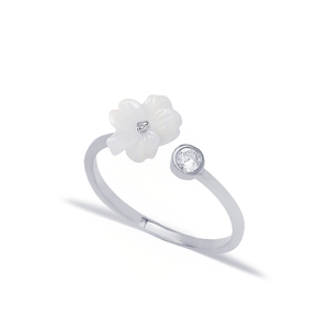 Flower Minimalist Summer Collection <b>Adjustable</b> Women Wedding <b>Ring</b> 925 <b>Sterling</b> <b>Silver</b> Jewelry - Product Image 3