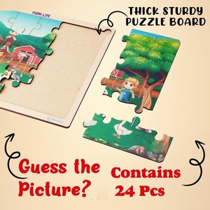 Rompecabezas de dibujos animados educativos de madera personalizados Farm Life OEM ODM al por mayor para niños - Product Image 4