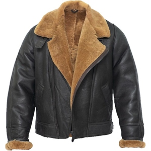 เสื้อแจ็คเก็ตหนังแกะผู้ชายทรงคลาสสิก พร้อมซับในขนแพะแท้เพื่อความอบอุ่นสูงสุด - Product Image 5