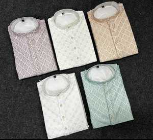 2025 dernières conceptions indiennes et pakistanaises auto-veste vêtements Kurta fait à la main à partir de coton de haute qualité pour mariage Festival porter - Product Image 5