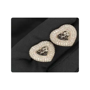 Pendientes de moissanita en forma de corazón de plata de ley 925 con diamantes de lujo de primera calidad para niñas, uso diario - Product Image 6