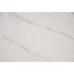 Table de restaurant en pierre frittée blanche, aspect marbre, avec base - Product Image 1