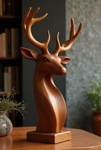 ประติมากรรมไม้ขนาดใหญ่สำหรับการตกแต่งห้องนั่งเล่นเหมาะสำหรับการเพิ่มสัมผัสศิลปะและเพิ่มบรรยากาศบ้านที่ทันสมัย - Product Image 2