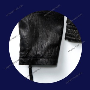 Personnalisé hommes 350 GSM poids lourd français éponge à capuche fermeture éclair pull hiver cuir luxe vestes grande taille hommes vestes - Product Image 2