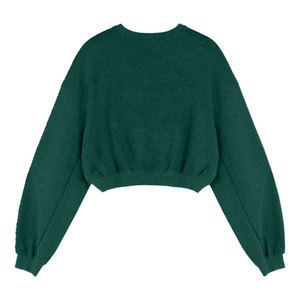 Top corto transpirable de alta calidad para mujer, sudadera con logotipo personalizado y tejido de punto, Tops cortos informales de verano 100% - Product Image 6