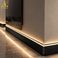 Profilé de plinthe LED en aluminium brossé moderne avec canal pour bande LED pour éclairage décoratif intérieur
