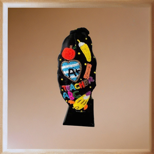 Diademas de cuentas hechas a mano para profesores diseño exclusivo con base negra y bordado multicolor para diademas de maquillaje de spa de baño - Product Image 5