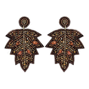 Pendientes de Botón Más Vendidos en India, Bordados a Mano con Cuentas de Semillas, para Bodas, Fiestas y Aniversarios - Product Image 5