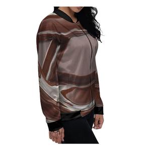 Chaqueta Bomber Estampada para Mujer de Fábrica Directa, Exterior de Cuero Genuino, Transpirable, de Secado Rápido, Ropa de Calle de Alta Calidad para Invierno - Product Image 4