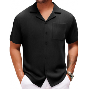 Direct from Factory Classic <b>Men's</b> Cotton <b>Cuban</b> Collar <b>Shirts</b> Short Sleeve Custom Logo <b>Men's</b> Cotton <b>Cuban</b> Collar <b>Shirts</b> - Product Image 5