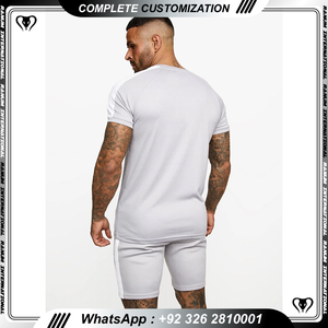 ชุดกีฬาสำหรับผู้ชายกางเกงขาสั้นผ้าฟลีซสเวตเตอร์สำหรับวิ่งจ๊อกกิ้งผ้าคอตตอนคอกลมพิมพ์โลโก้ได้ตามต้องการฤดูร้อน - Product Image 6