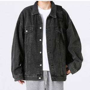 EH-082 Vestes en denim de haute qualité, Veste en jean surdimensionnée délavée à l'acide pour homme - Product Image 5