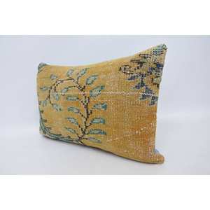 Premium Beige Kantha Patchwork Wool Pillow 16x24 Inch Luxury <b>Fluffy</b> Woven Pattern Portable <b>Bedding</b>-Square Ring Vintage - Product Image 4