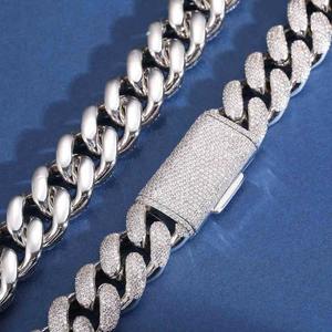 Chaîne cubaine à bulles de 18 mm en argent sterling 925 avec diamants Moissanite taille brillant rond clarté VVS D, style Hip Hop Iced Out - Product Image 5