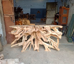 MESA CONSOLA RAÍZ DE TECA PARA SALÓN-DECORACIÓN MUEBLES DE MADERA-FABRICANTE DE MUEBLES JEPARA INDONESIA 41 - Product Image 4