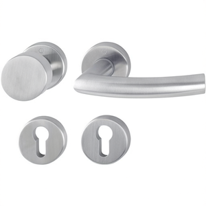 Manijas de Puerta y Ventana de Acero Inoxidable Trondheim, Juego de Rosetas E58/42KV/42KVS/1430Z F69 PZ DIN Izquierda/Derecha Planas D/K HOPPE para Roseta - Product Image 3