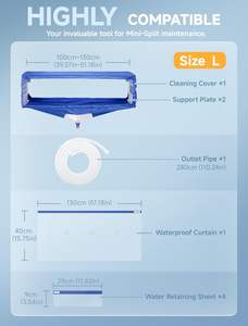 Bolsa de Limpieza Impermeable para <span class=keywords><strong>Aire</strong></span> <span class=keywords><strong>Acondicionado</strong></span>, <span class=keywords><strong>Limpiador</strong></span> de Unidades Divididas con Cubierta de Limpieza de PVC y Placa de Soporte - Product Image 6